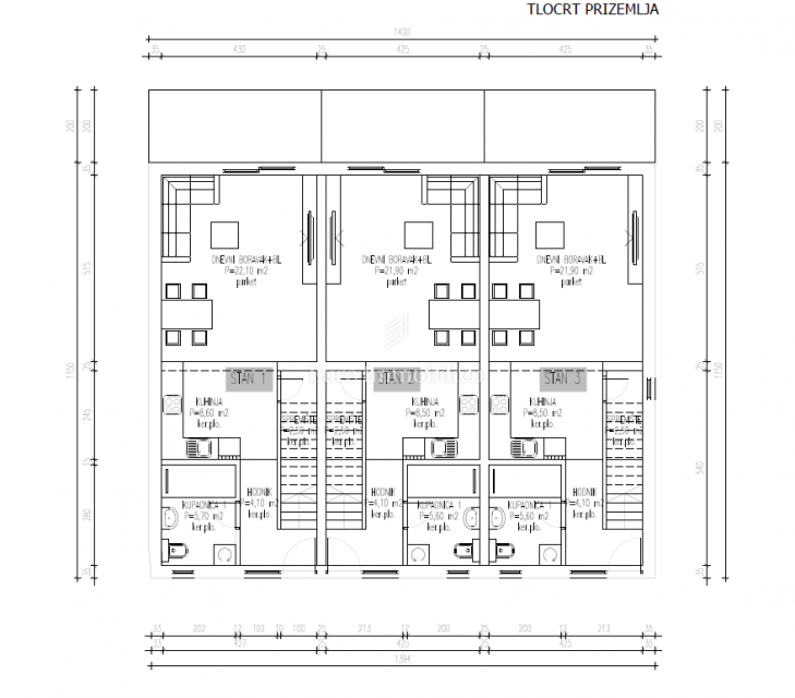 Novogradnja otok Pašman - apartmaji v stanovanjskem objektu