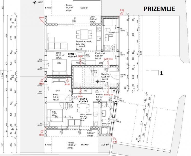 Otok Pag, Novalja – Apartma s teraso in vrtom v novogradnji