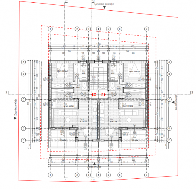 Povile – novogradnja, 2. nadstropje blizu morja