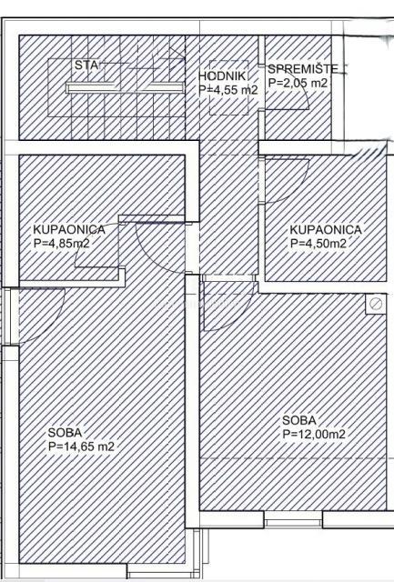 Prostorno dvosobno stanovanje s pogledom na morje