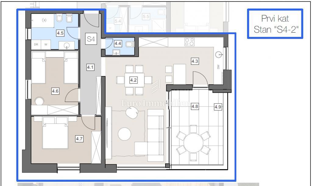 Novo stanovanje v urbani vili, center Labina