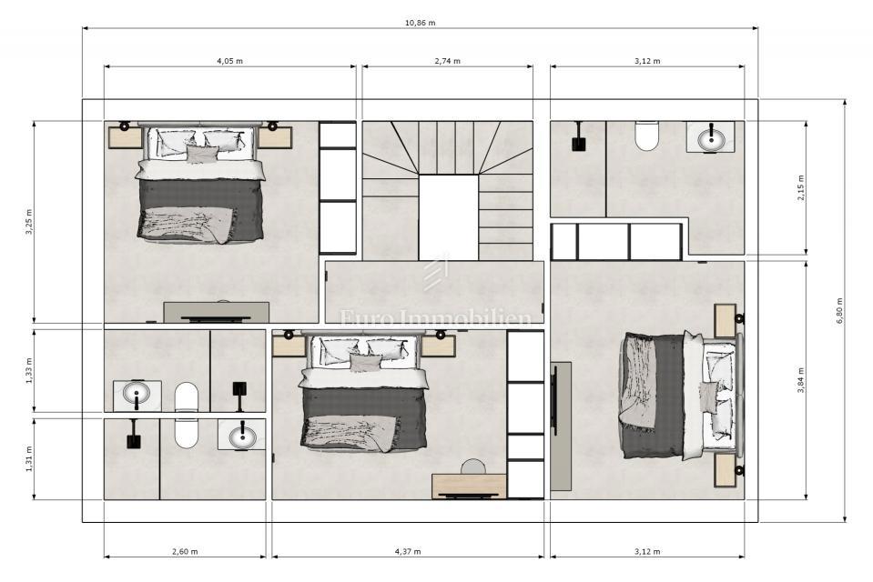 Malinska - dvojček s pogledom na morje
