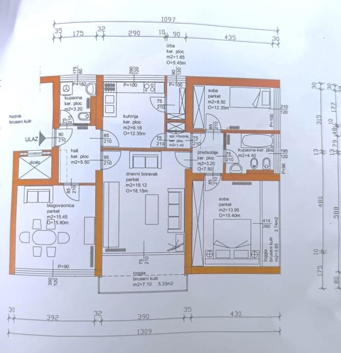Stanovanje Trnje, 90,09m2