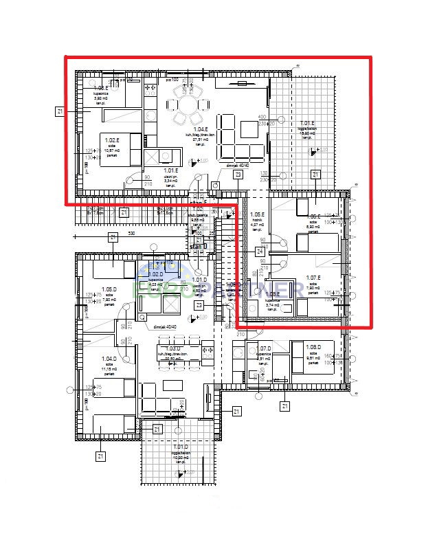 Moderno stanovanje s 3 spalnicami, Poreč, 4 km od morja