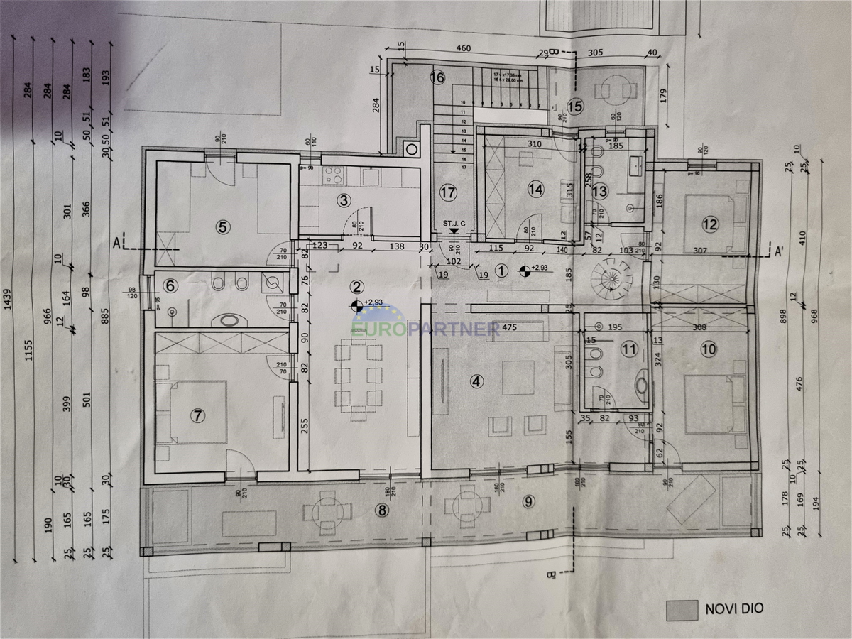 Čudovito stanovanje v Funtani, 200 m od morja, 170m2