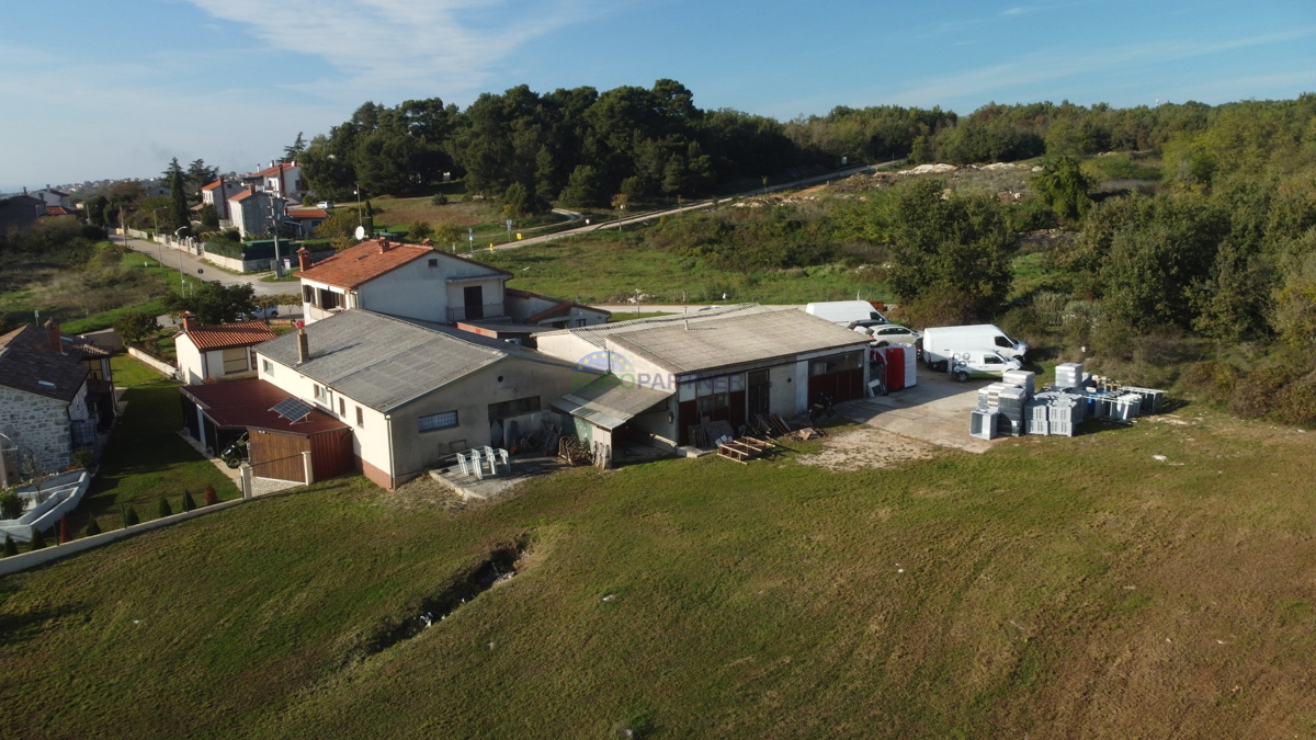 Družinska hiša s poslovnim objektom, proizvodno/skladiščno halo, okolica Višnjana