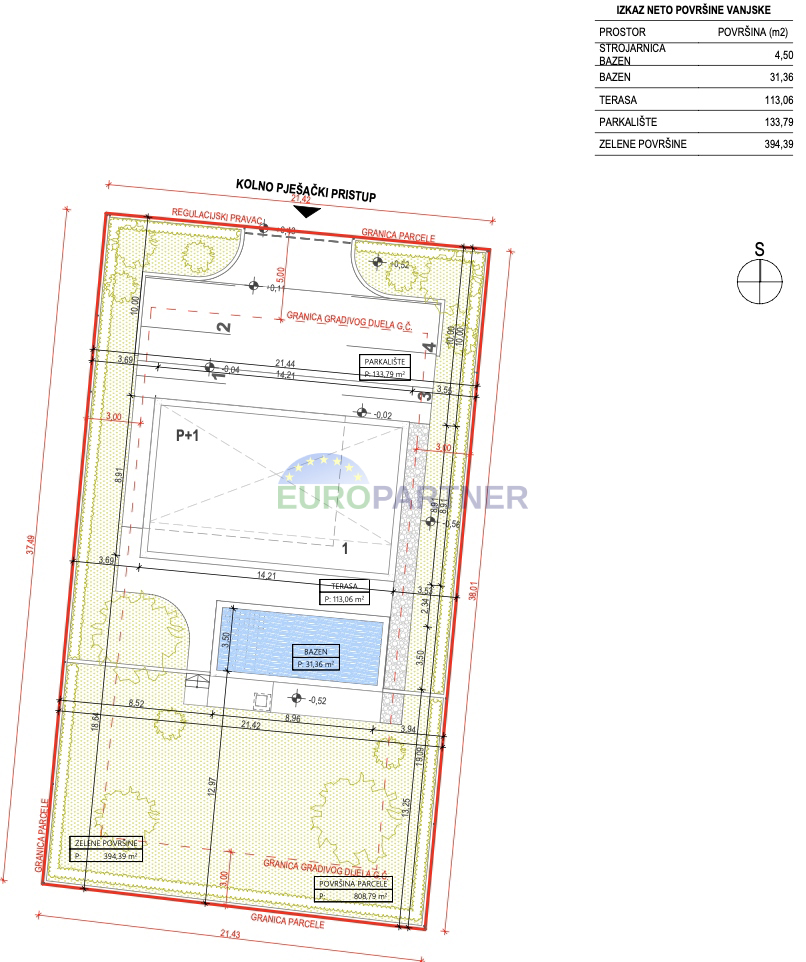 Poreč, Gradbeno zemljišče s projektom in pogledom na morje