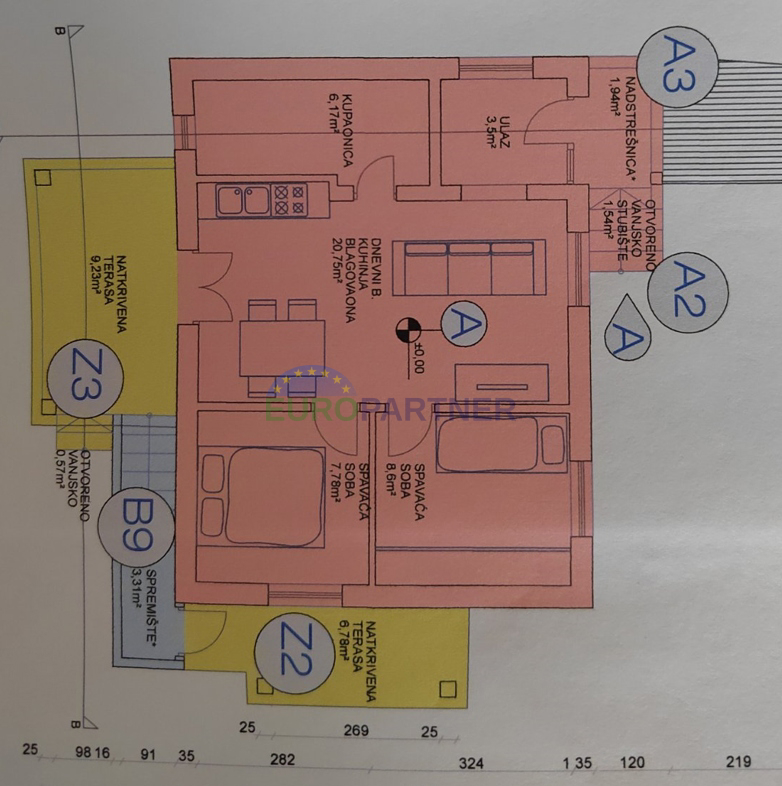 Samostojna hiša z dvema apartmajema v neposredni bližini Poreča