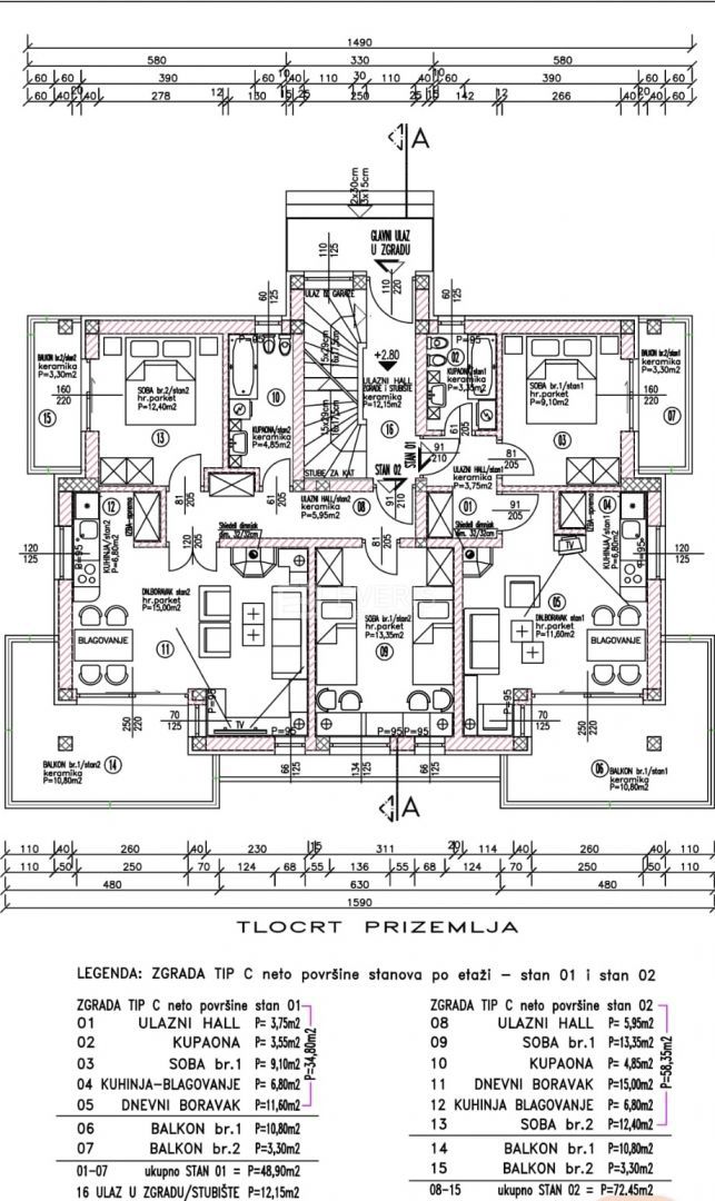Hreljin, Bakar, 72m2