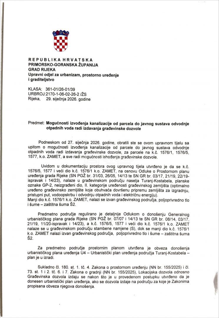 Rijeka, Bivio, nad hotelom Hilton Costabella, 1.335m2