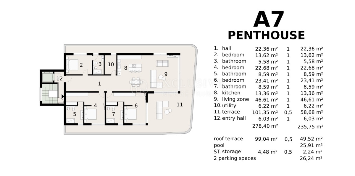 Stanovanje Ičići, Opatija - Okolica, 130m2
