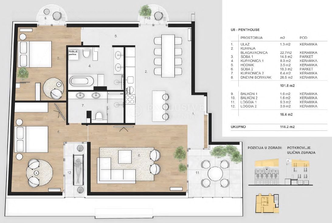 Penthouse Crikvenica, 118m2