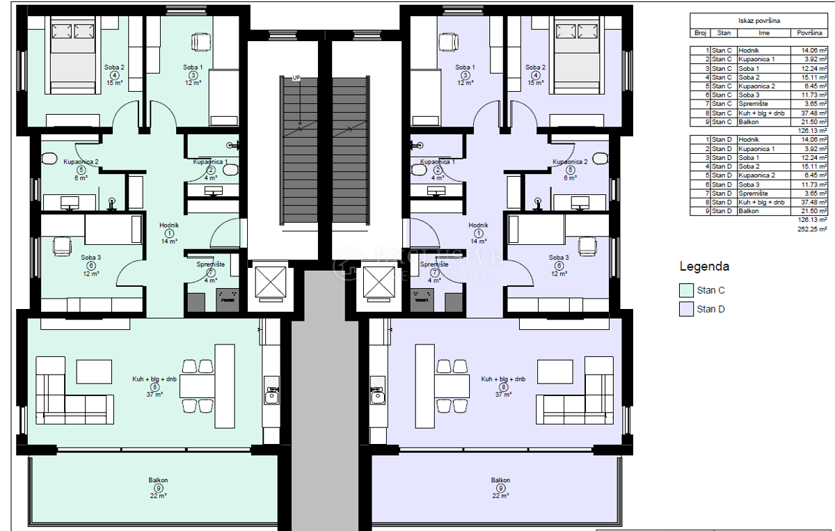 Stanovanje Kostrena, 126m2