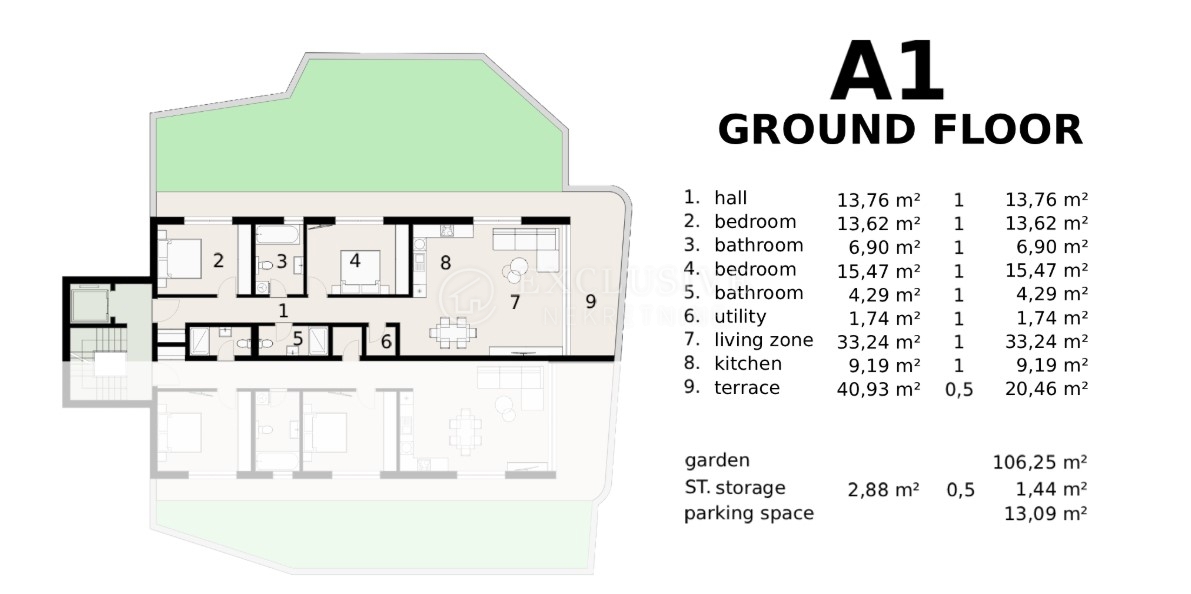 Stanovanje Ičići, Opatija - Okolica, 130m2