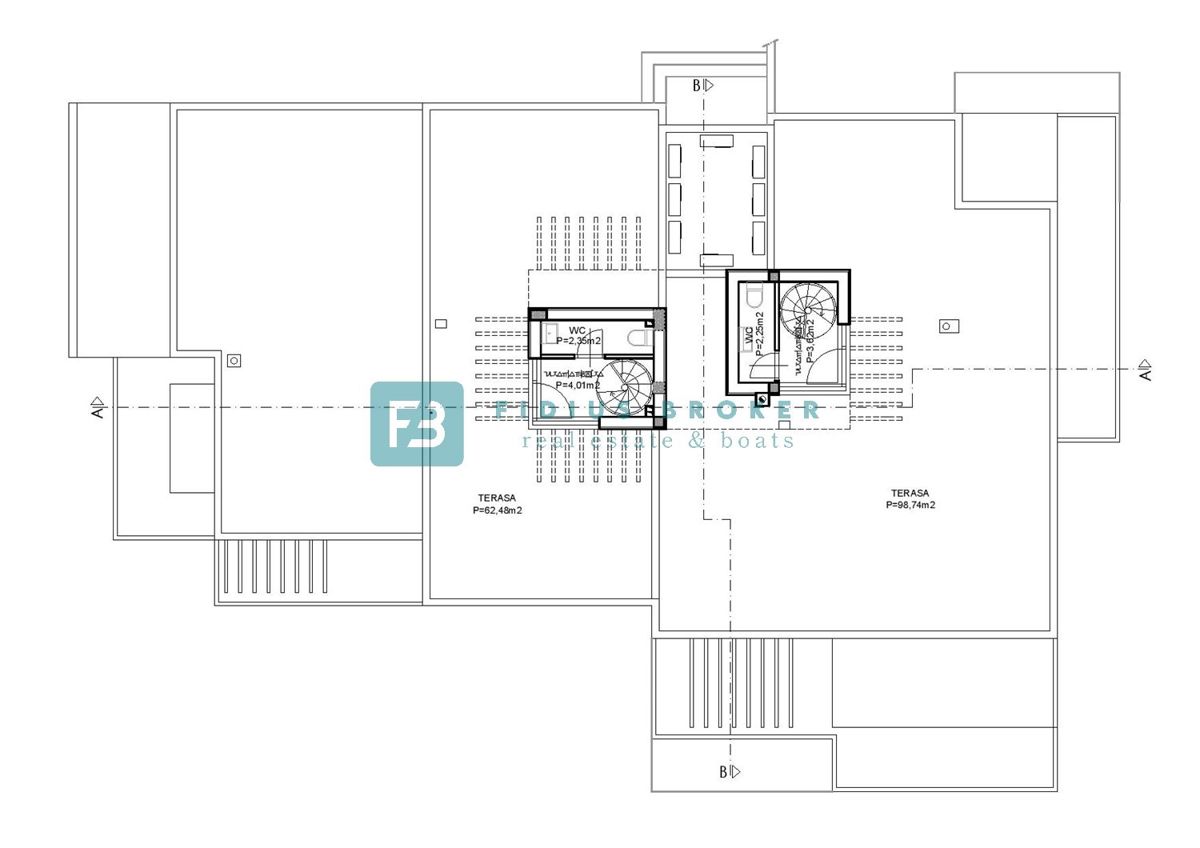 SRIMA, dvonadstropna luksuzna penthouse s strešno teraso, 1. vrsta do morja