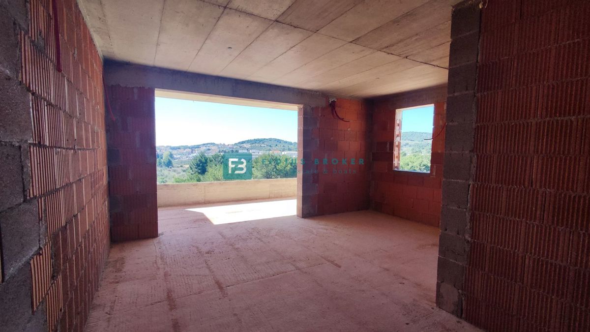 VODICE, novogradnja, dvoetažno stanovanje, pogled na morje, strešna terasa