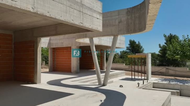 VODICE, nova, moderna atraktivna vila, bazen, savna, garaža, Roh-Bau faza