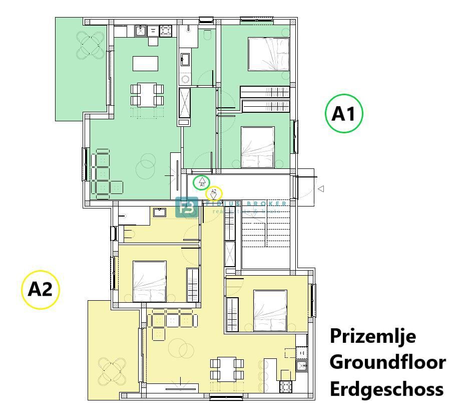 ŠIBENIK - BRODARICA, nov projekt, 2. nadstropje, terasa, 550 m do plaže, 2 parkirni mesti