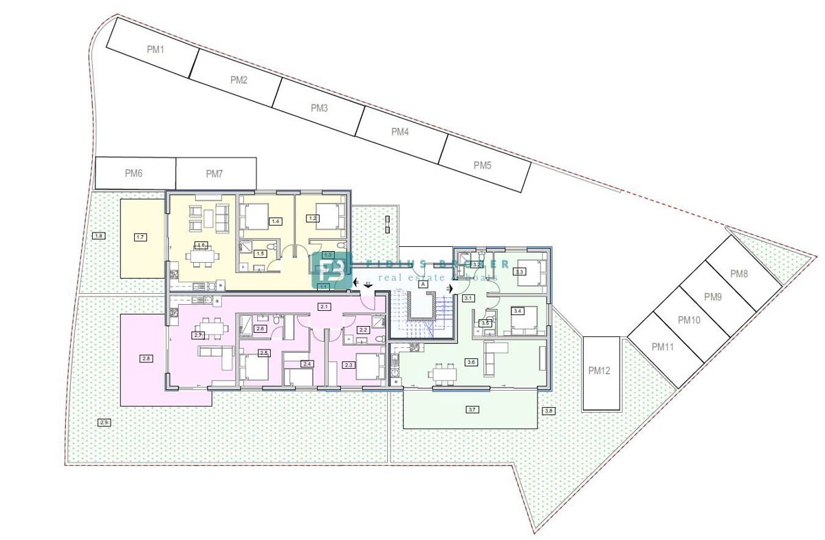 VODICE - SRIMA, vrhunska lokacija, 80 m od morja, 1. nadstropje, pogled na morje, dvigalo