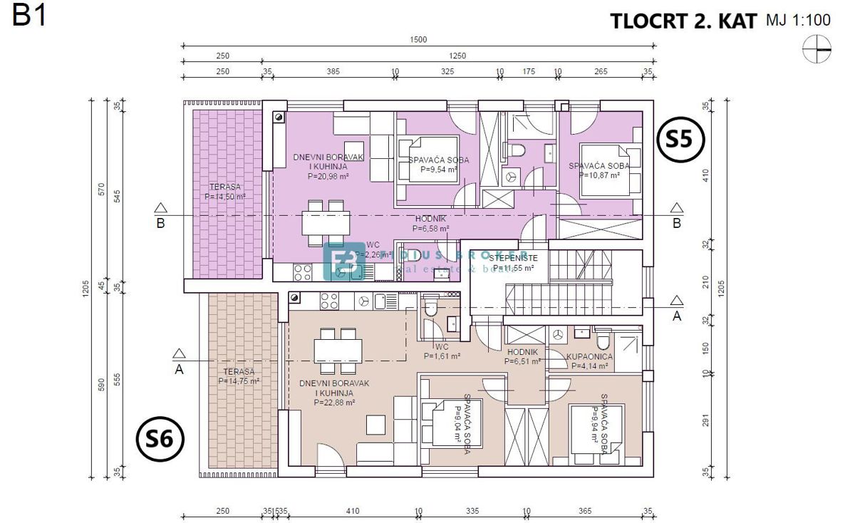 Apartmaj Brodarica, Šibenik - Okolica, 77,60m2