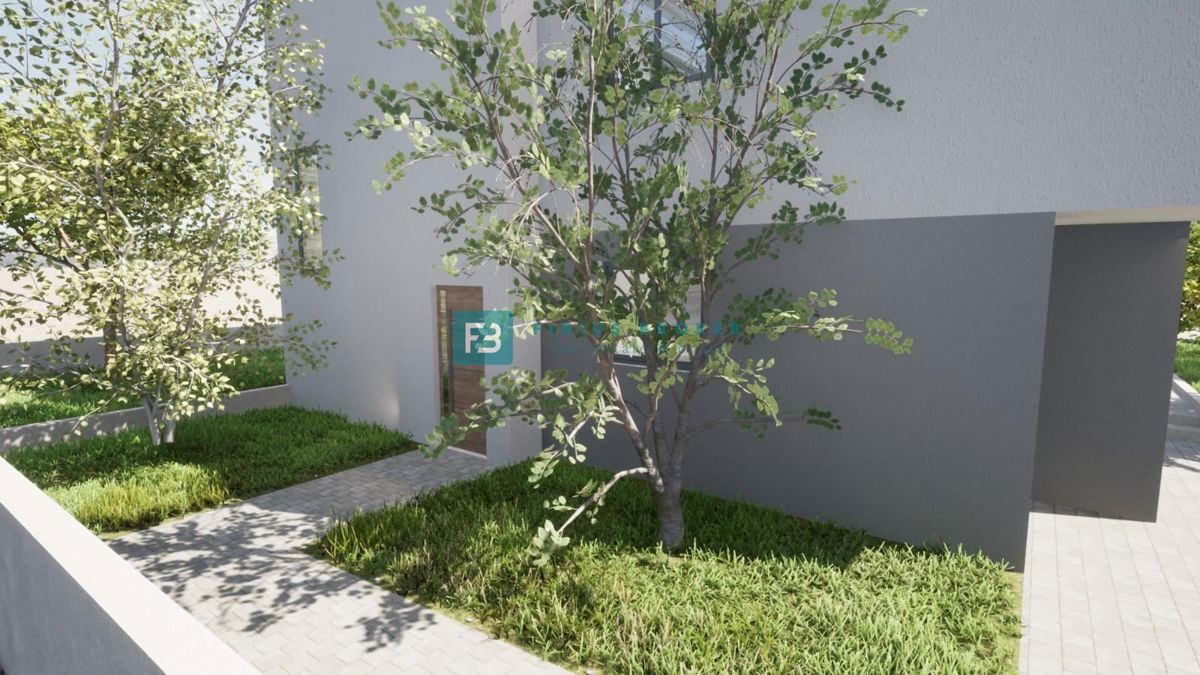 VODICE, novogradnja, pritličje, vrt 60 m2, 2 spalnice