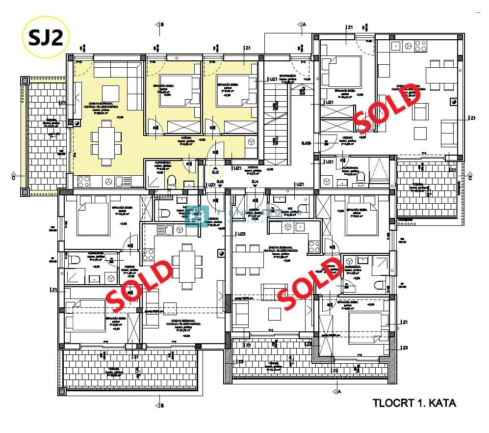 VODICE, novogradnja, pritličje, vrt 140 m2, 650 m do plaže