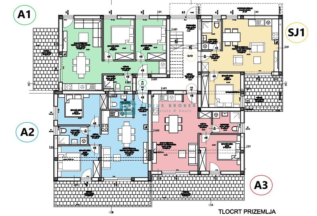 VODICE, novogradnja, pritličje, vrt 140 m2, 650 m do plaže