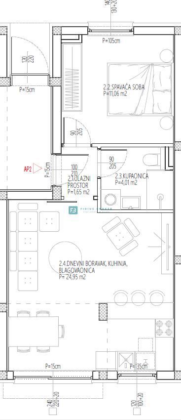 VODICE, nov projekt, pritličje, vrt 42 m2, mirna lokacija