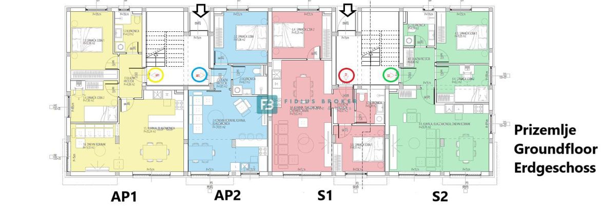 VODICE, nov projekt, pritličje, vrt 42 m2, mirna lokacija