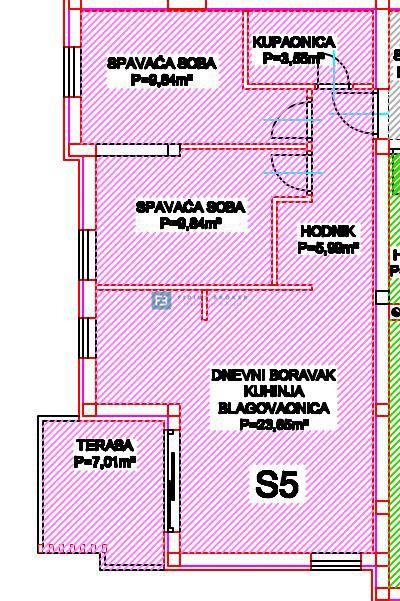VODICE, novo, moderno opremljeno stanovanje, 1. nadstropje, blizu centra, 2 spalnici