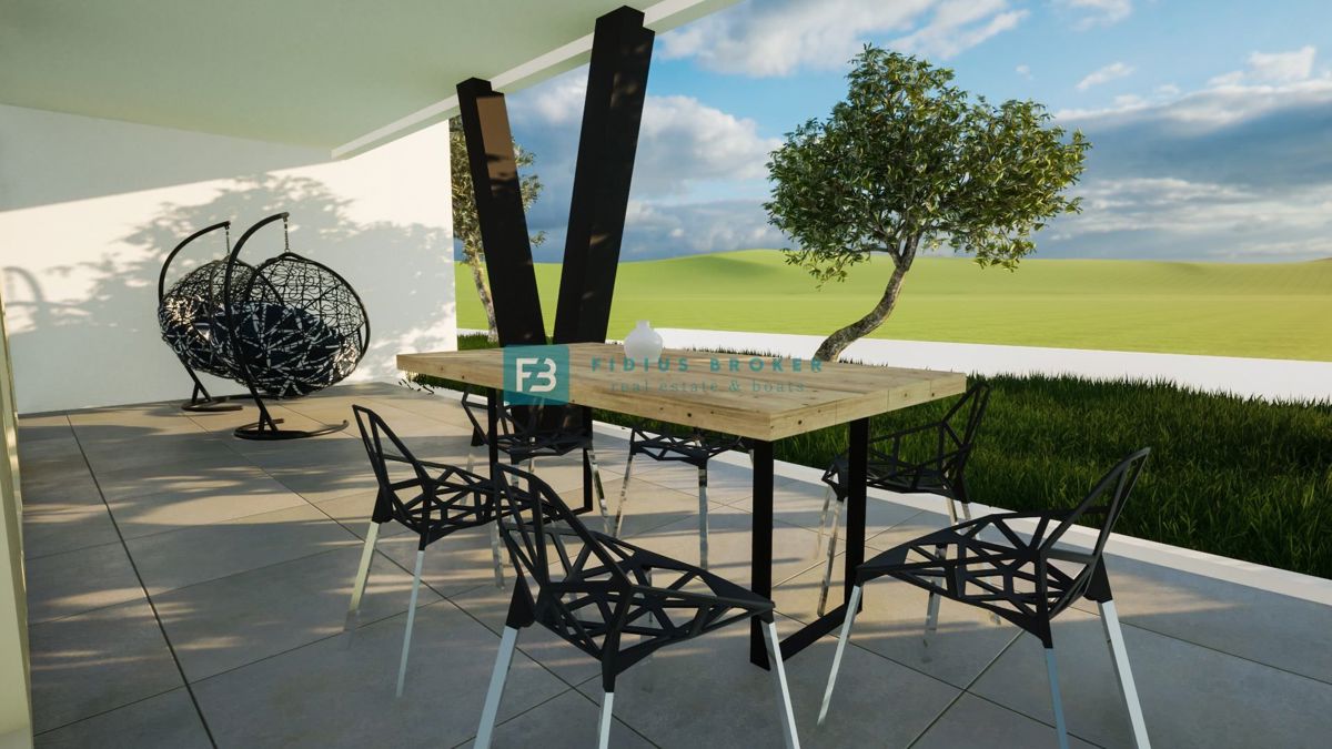 VODICE, novogradnja, 2. nadstropje, pogled na morje, 3 spalnice, shramba