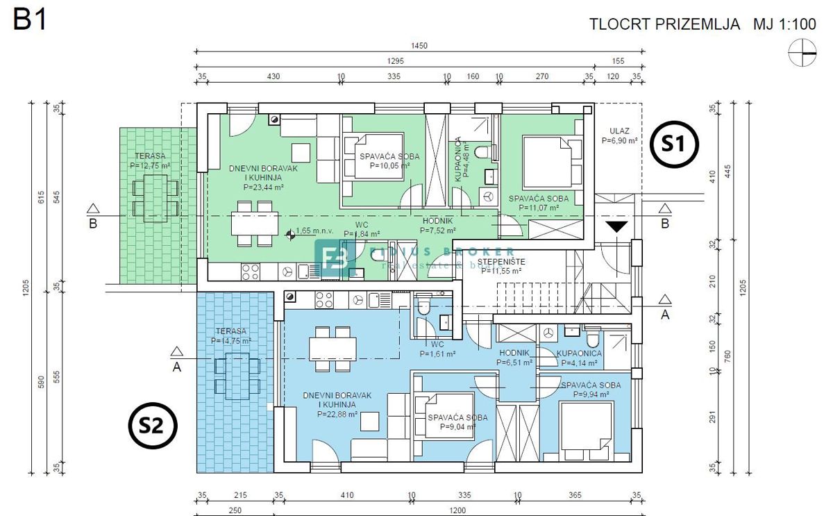 Apartmaj Brodarica, Šibenik - Okolica, 77,60m2