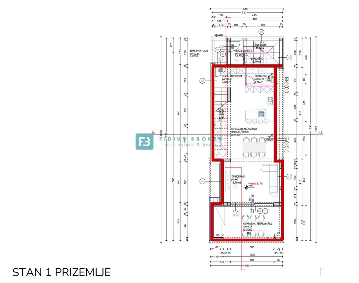 Apartmaj Vodice, 121,73m2