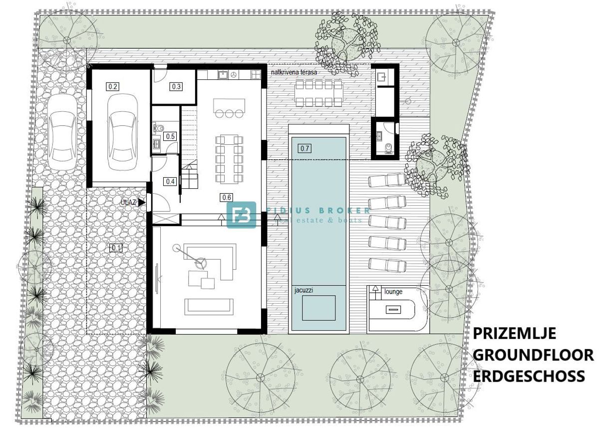 VODICE, nova, luksuzno opremljena vila, bazen, garaža, wellness, telovadnica, razgled