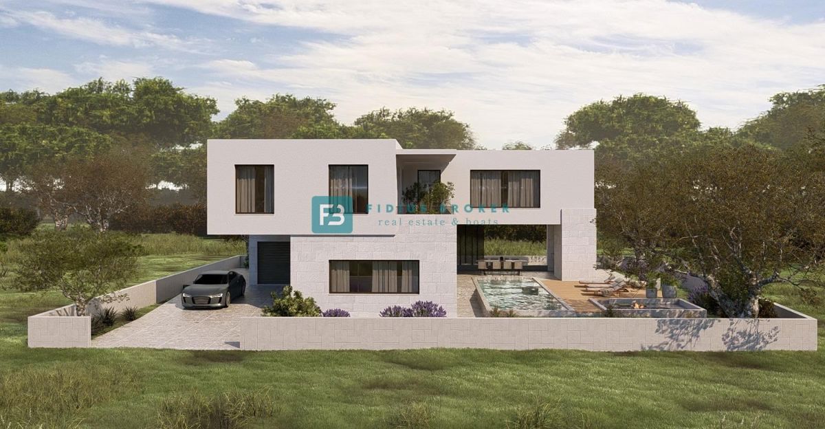 VODICE, nova, luksuzno opremljena vila, bazen, garaža, wellness, telovadnica, razgled