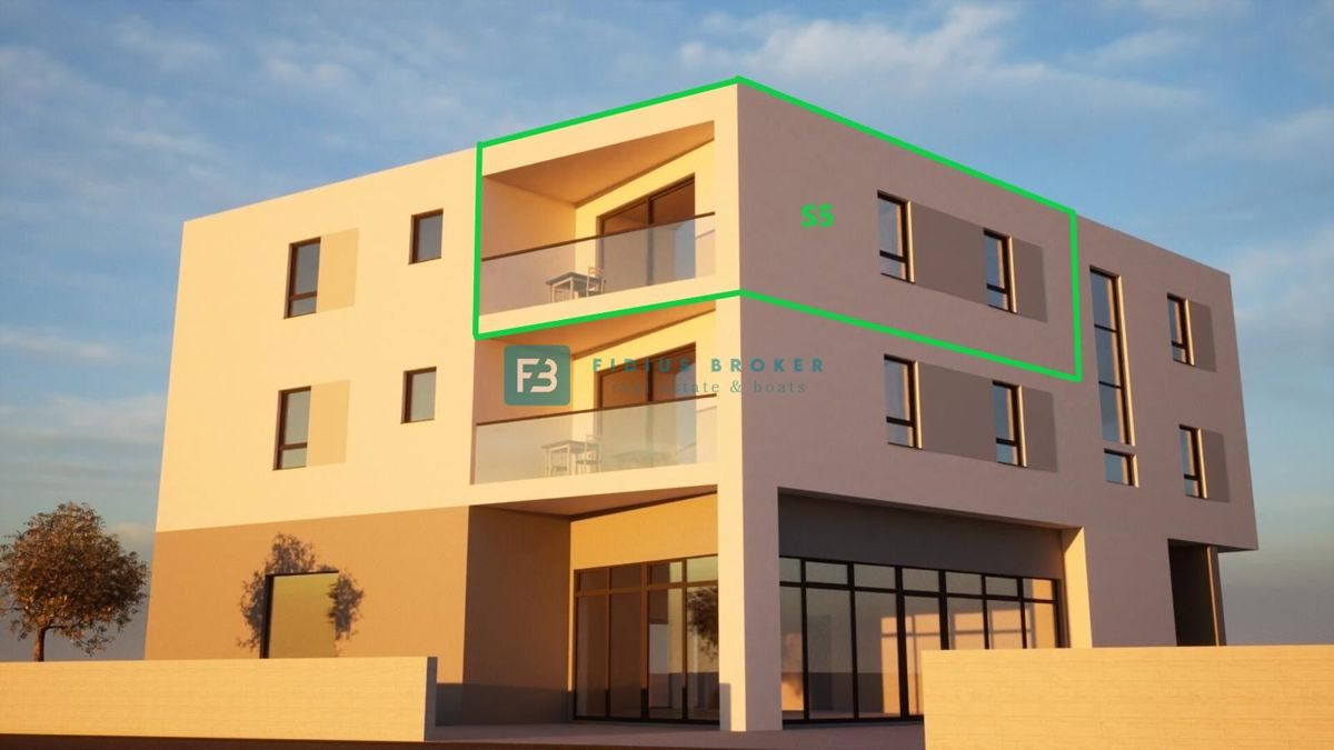 VODICE, nov projekt, moderno stanovanje, 1. nadstropje, 900 m do plaže, S1