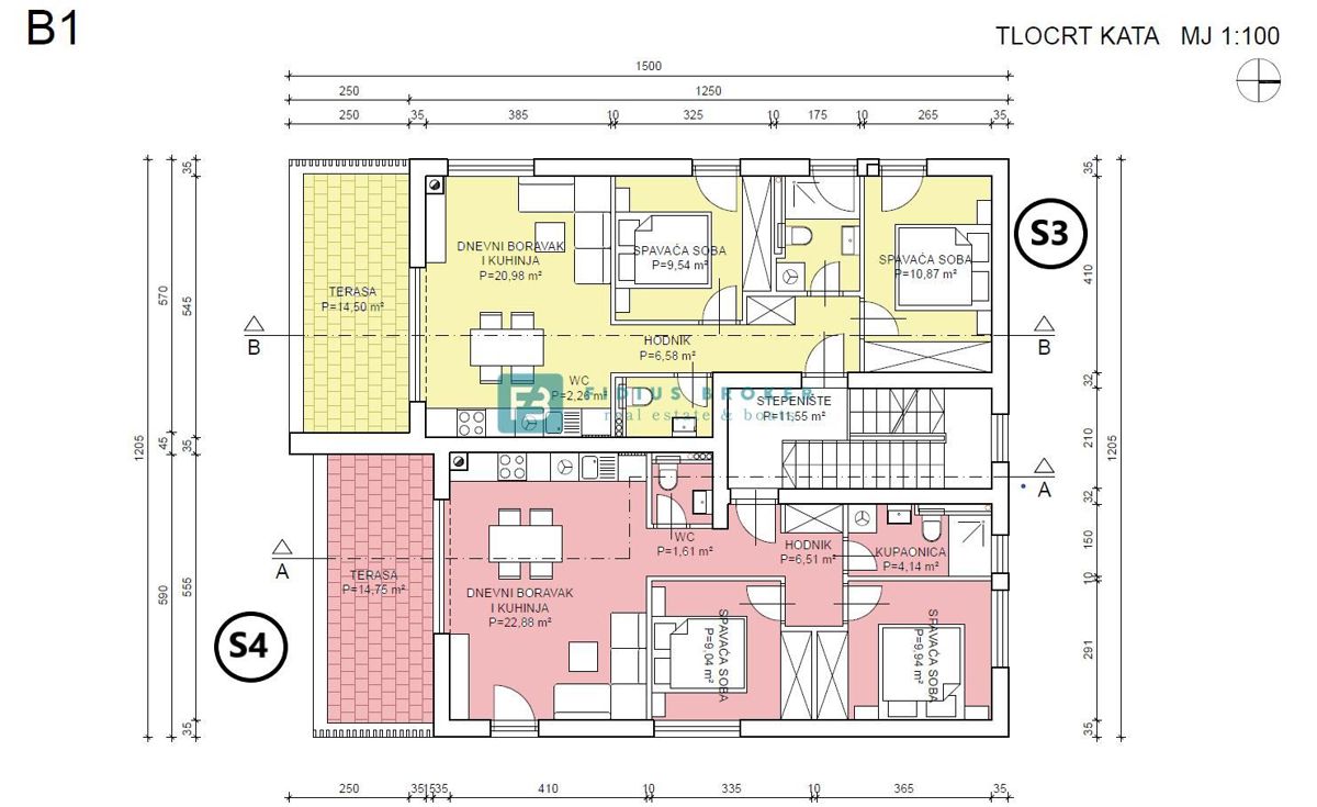 Apartmaj Brodarica, Šibenik - Okolica, 77,60m2