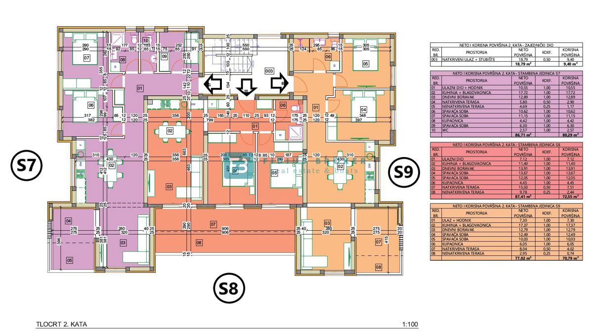 Apartmaj Vodice, 88,70m2