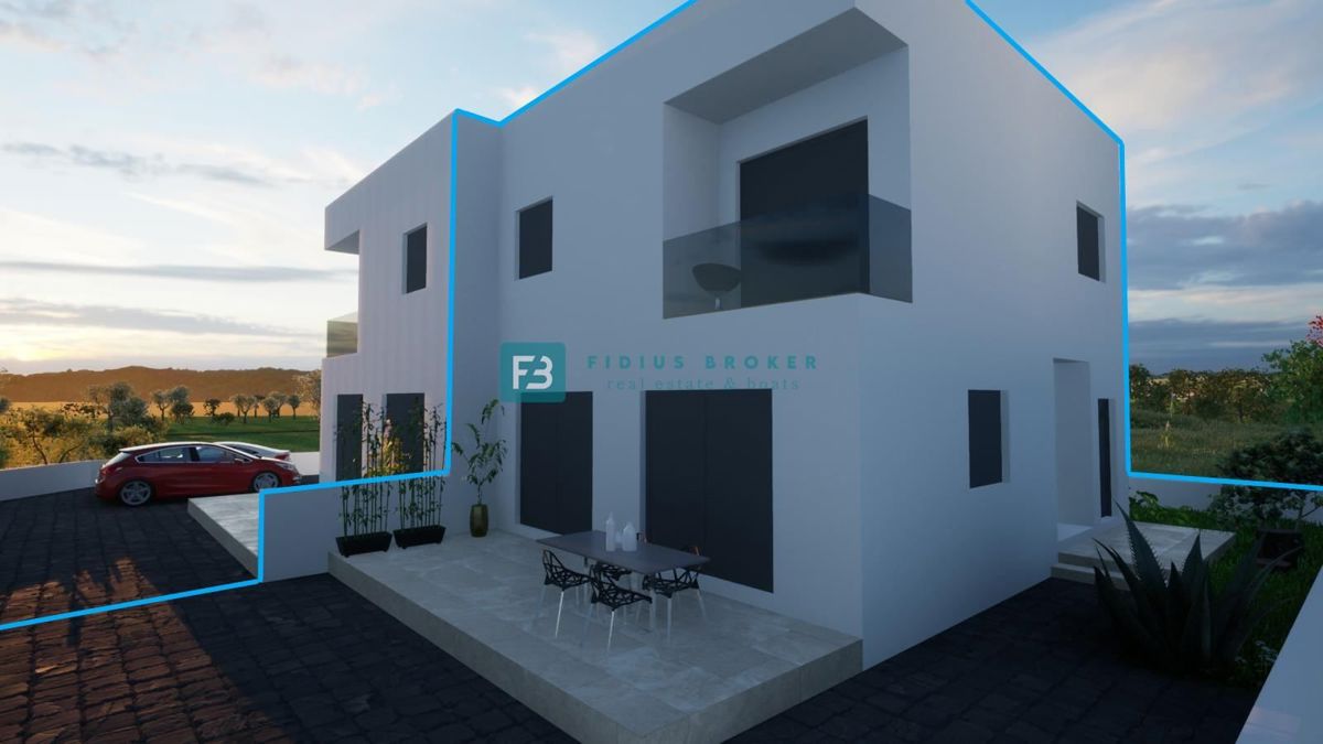 VODICE, novogradnja, dvojček, vrt 166 m2, mirna lokacija, S2