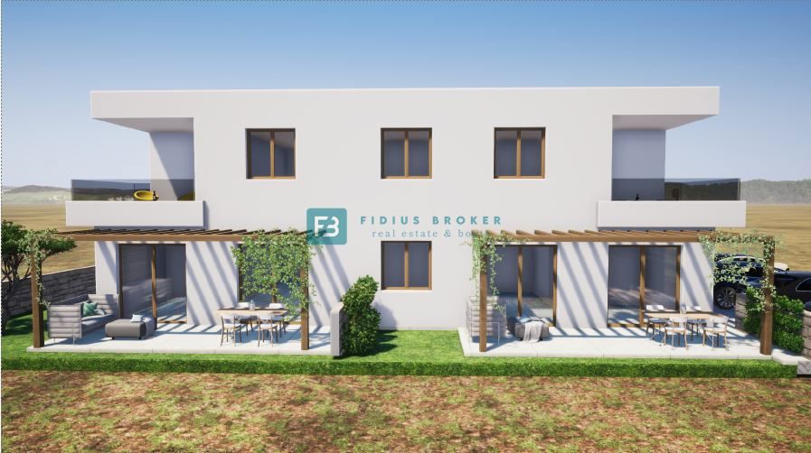 VODICE, nov projekt, dupleks stanovanje, vrt 86 m2, 4 spalnice, shramba