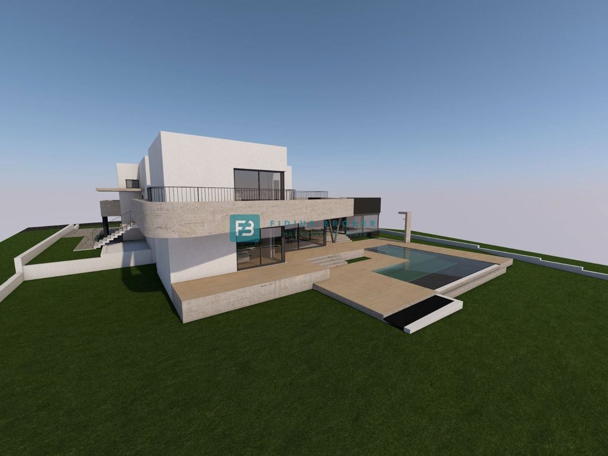 VODICE, nova, moderna atraktivna vila, bazen, savna, garaža, Roh-Bau faza