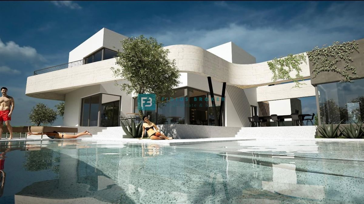 VODICE, nova, moderna atraktivna vila, bazen, savna, garaža, Roh-Bau faza