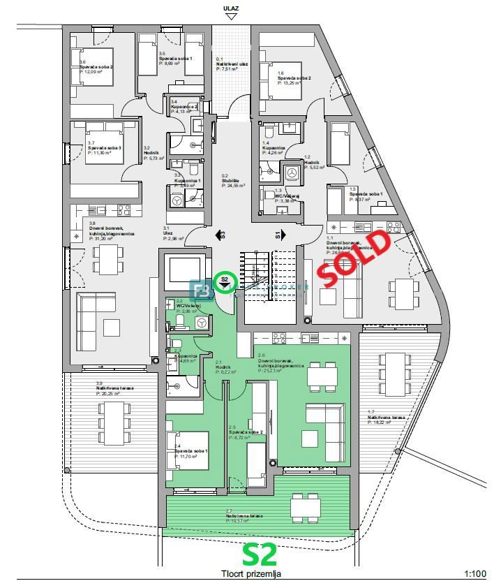 Apartmaj Vodice, 81,21m2