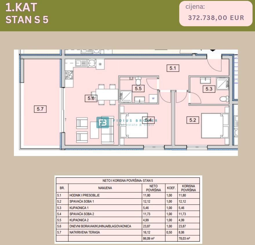 SRIMA, vrhunska lokacija, 80 m od morja, 1. nadstropje, pogled na morje, dvigalo