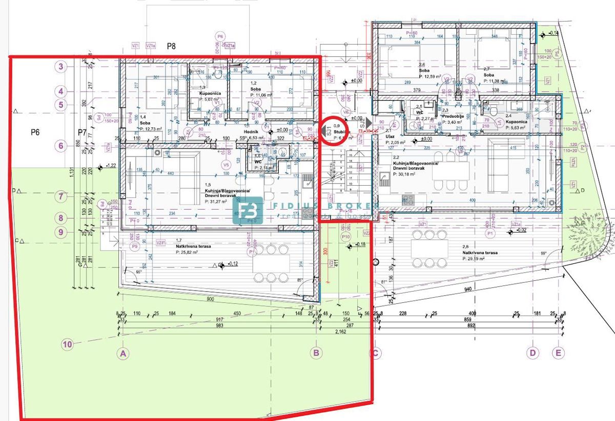 VODICE, novo, moderno stanovanje, 400 m od morja, vrt 144 m2