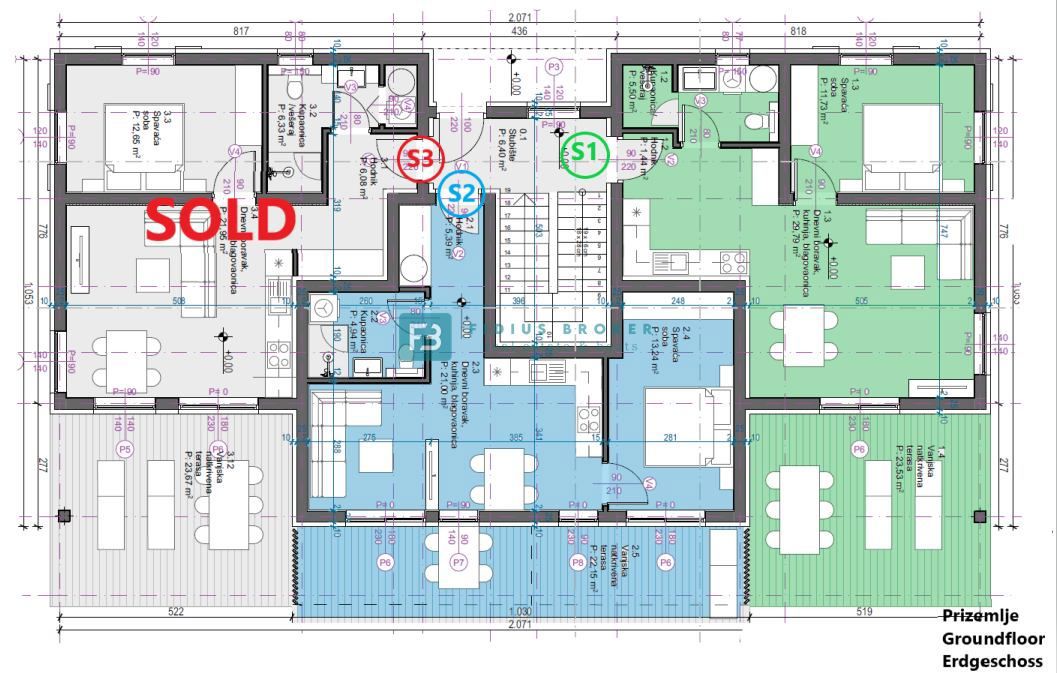 VODICE, novogradnja, 2. nad., pogled na morje, shramba, S6