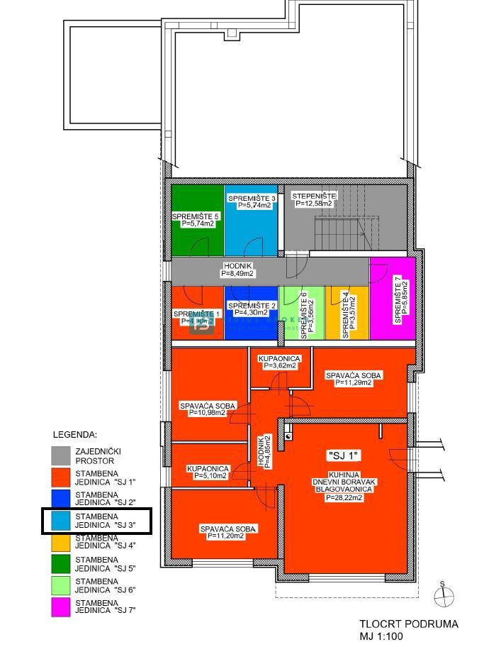 VODICE, novo, moderno opremljeno stanovanje, 500 m do plaže, shramba