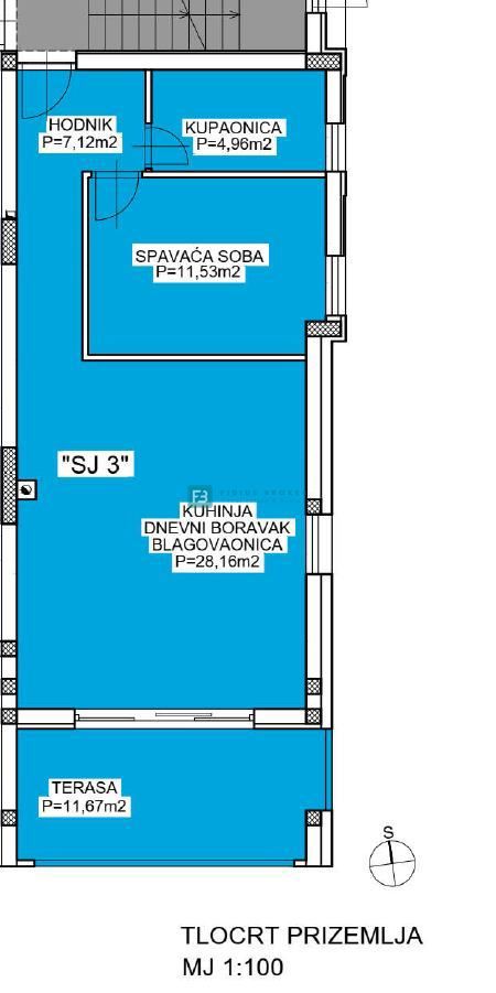 VODICE, novo, moderno opremljeno stanovanje, 500 m do plaže, shramba