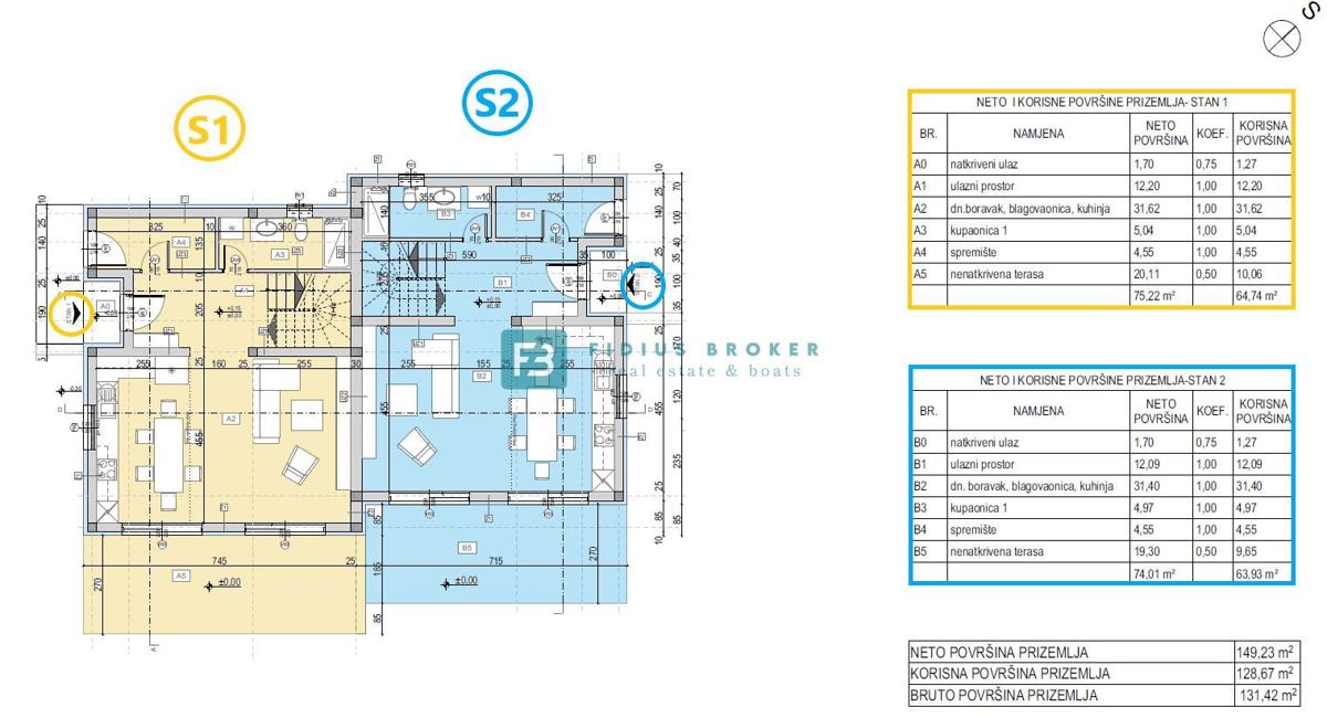 VODICE, novogradnja, dvojček, vrt 180 m2, mirna lokacija, S1