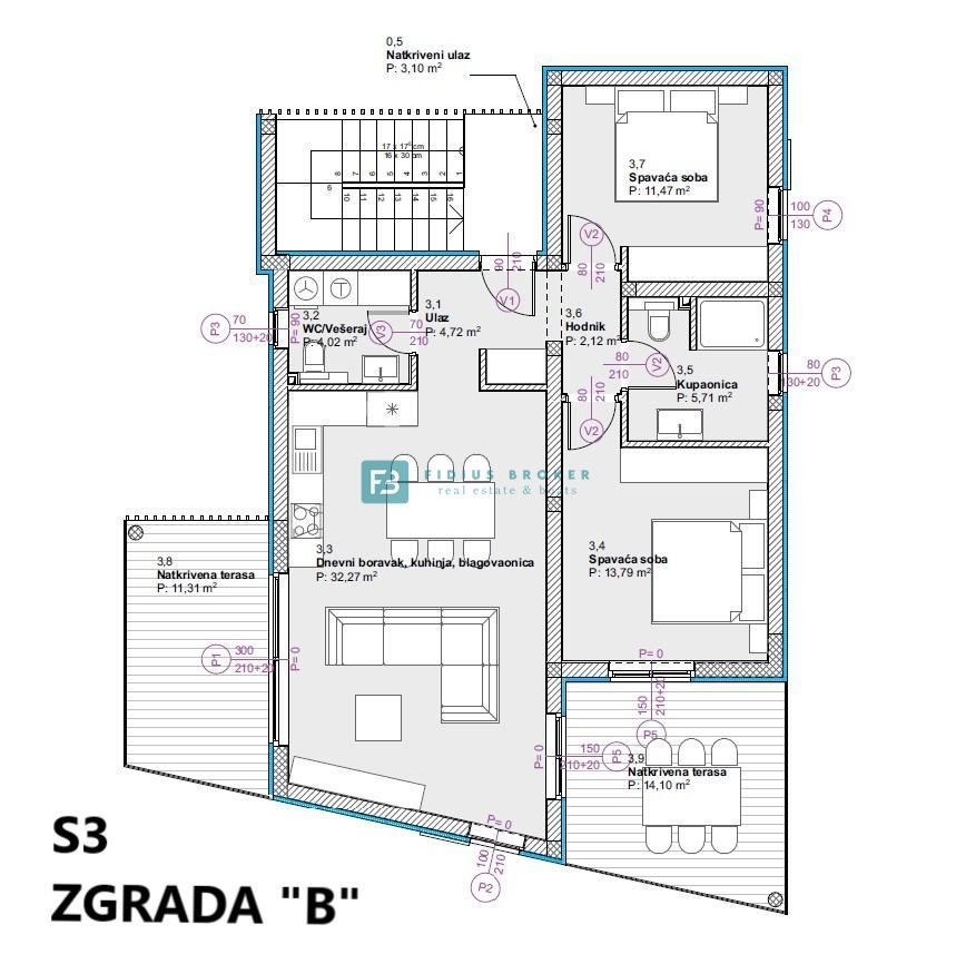 VODICE, novogradnja, takoj vseljivo, 2. nadstropje, terasa, mirna lokacija